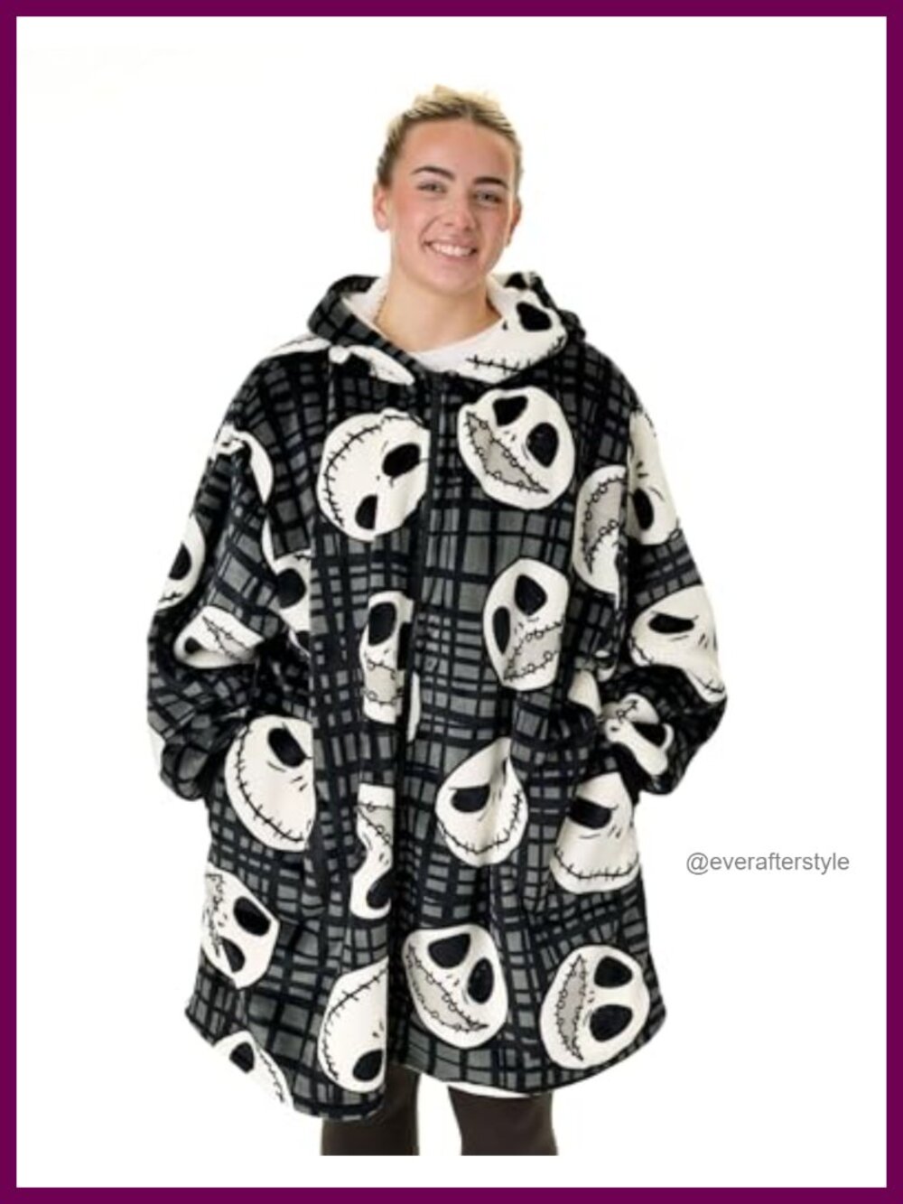 Disney Nightmare Before Christmas Sherpa Hoodie Adult Loose Fit